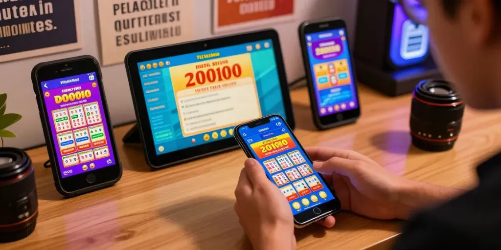 Pengguna aktif bertaruh toto togel menggunakan aplikasi di perangkat seluler, dikelilingi dengan suasana nyaman dan modern.