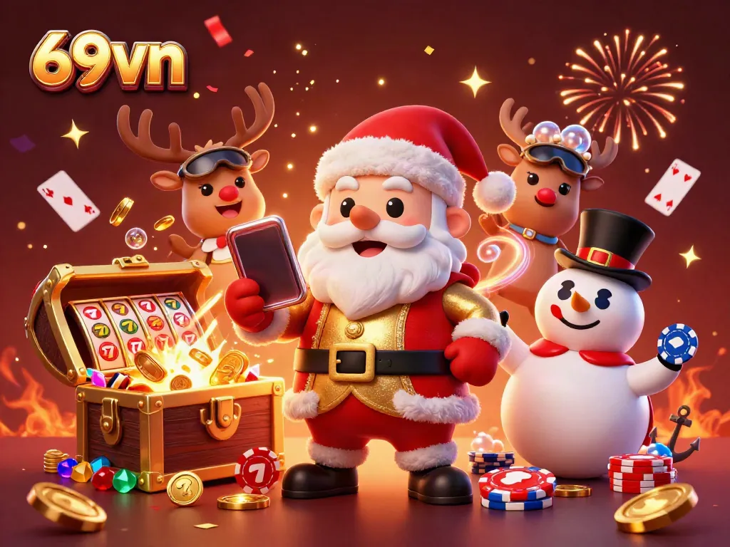 Experience the excitement of 69vn with vibrant casino elements and joyful characters.