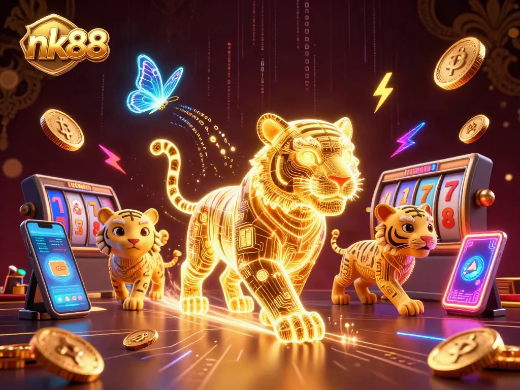 Engage with nk88's immersive casino experience featuring a vibrant digital landscape.