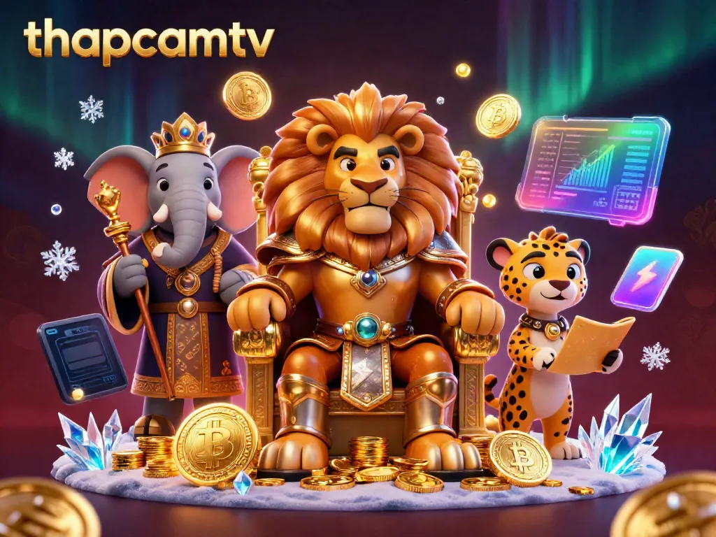 Experience the thrilling action of thapcamtv with a royal lion king, elephant advisor, and dynamic cheetah in a vibrant casino scene.