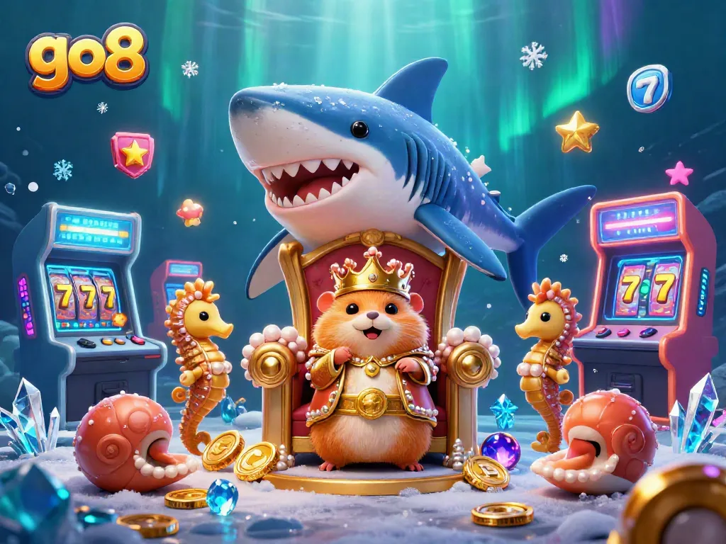Engage in the go8 gambling experience with vibrant characters and colorful slot elements in an immersive scene.