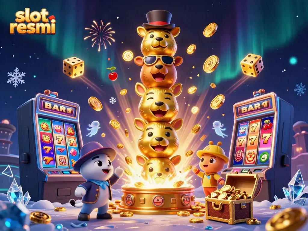 Gameplay excitement with slot resmi themed 3D casino characters and vibrant game visuals