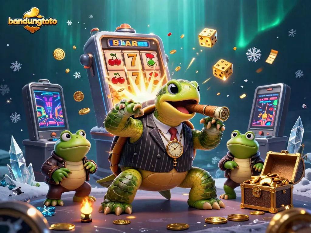 Experience bandungtoto's colorful casino action featuring a snapping turtle and bullfrog enforcers in an energetic 3D scene.