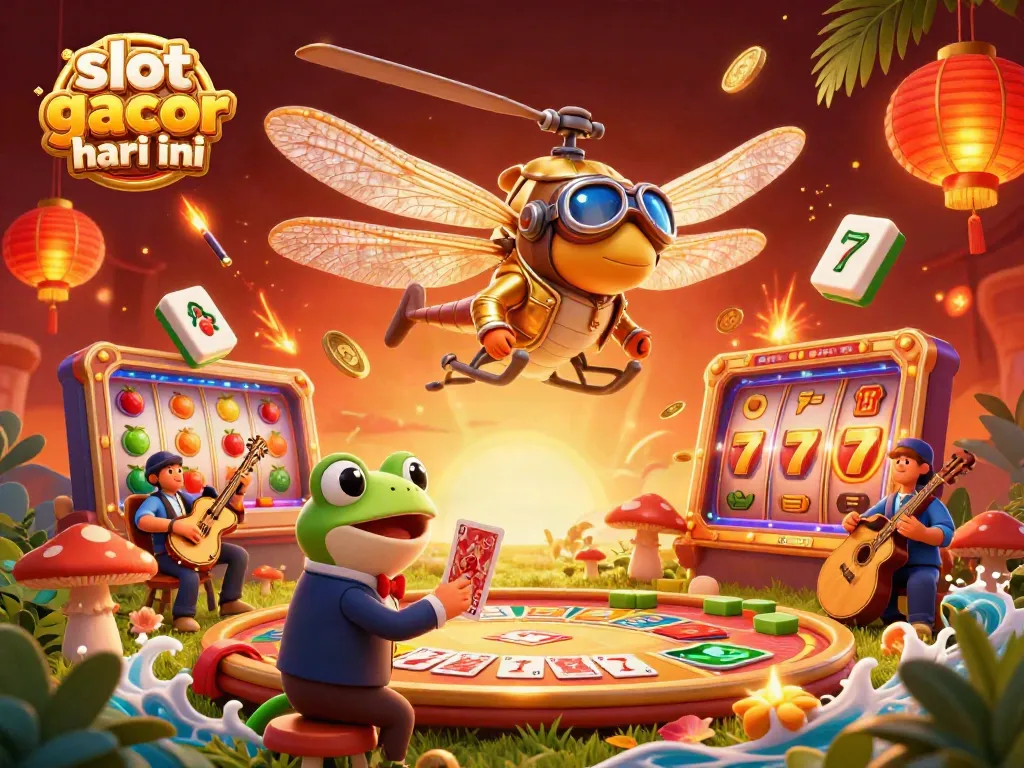 Spin and win at slot gacor hari ini with vibrant casino action, featuring fun characters and game elements.