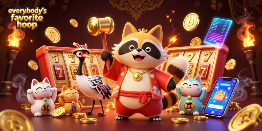 Experience the allure of everybody's favorite hoop in a vibrant casino scene filled with slot reels and lucky charms.