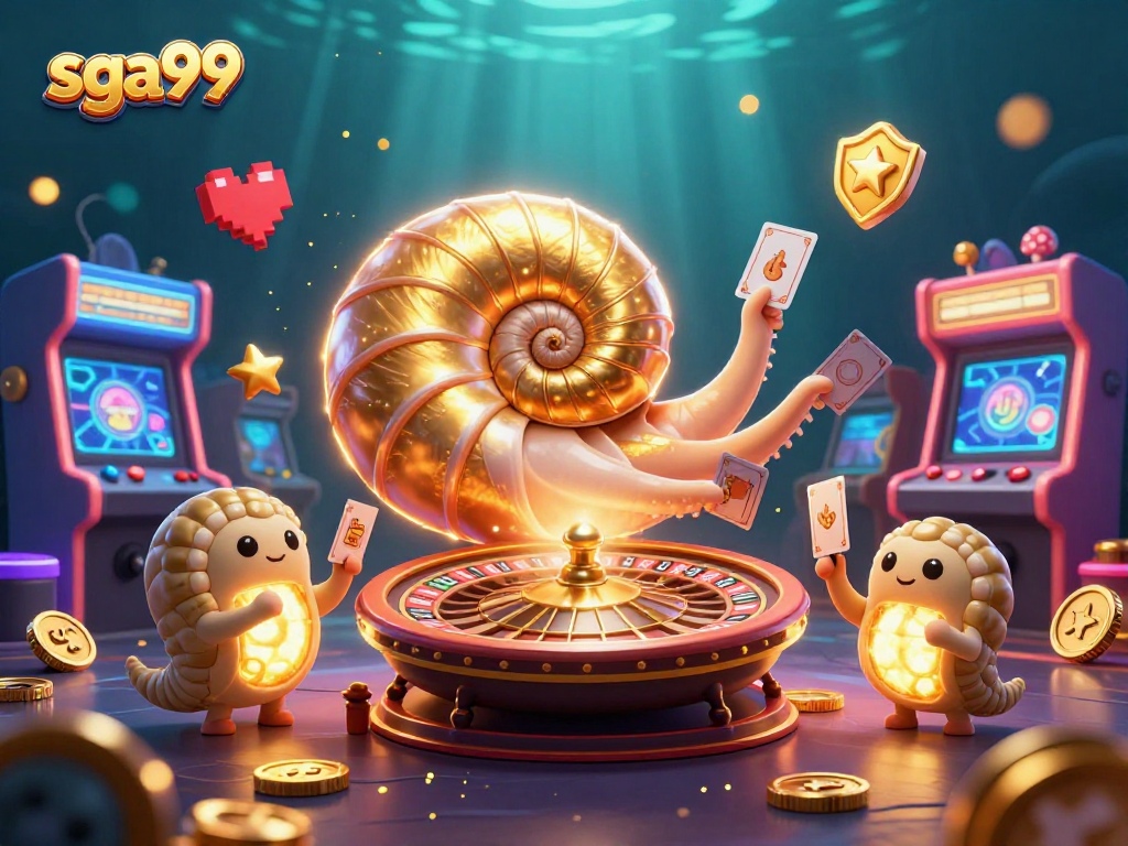Experience the excitement of sga99 with ancient nautilus and glowing game elements in a vibrant scene.
