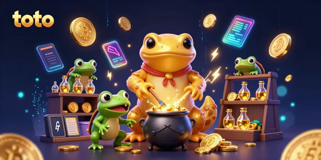 Experience the thrilling world of toto gambling with giant golden salamander alchemists and digital gold coins.