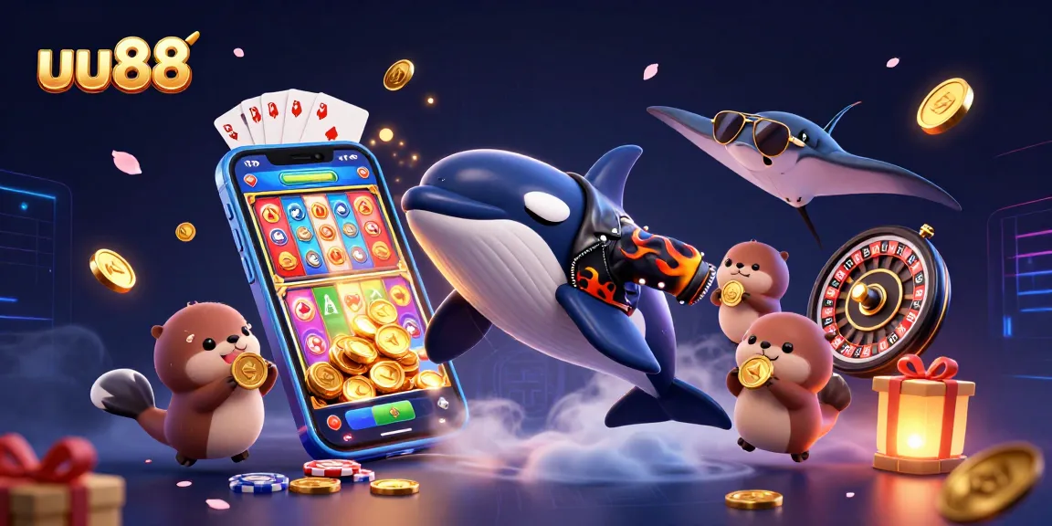 Spin to win with uu88's exciting casino scene featuring whimsical sea characters!