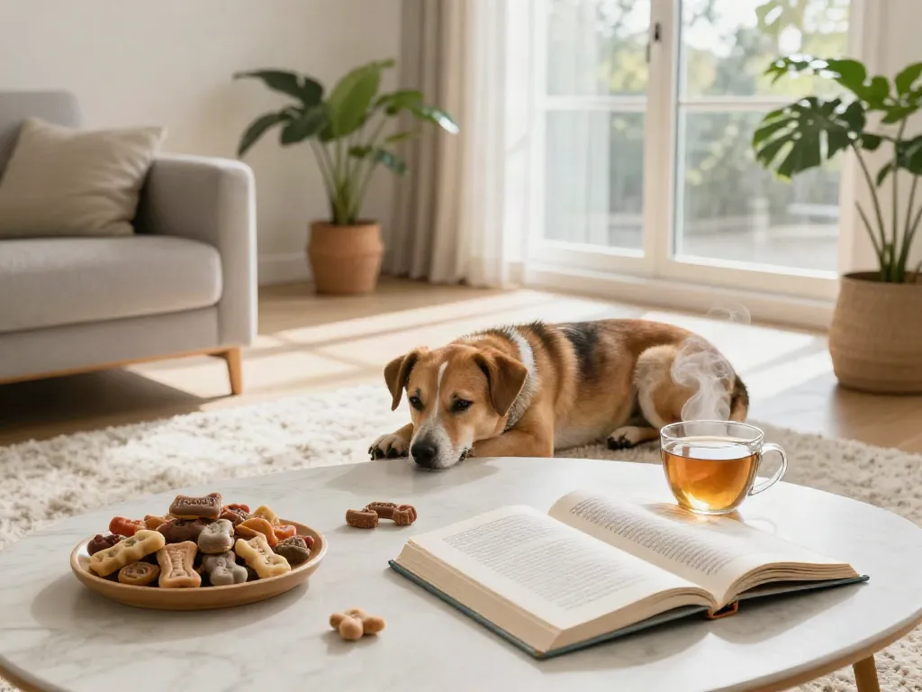 Calming Dog Treats shown in serene setting to promote relaxation and wellness for pets.