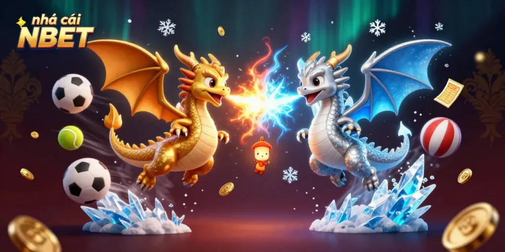 Engage in epic action with the house of nhà cái NBET featuring dynamic dragons and vibrant sports elements.