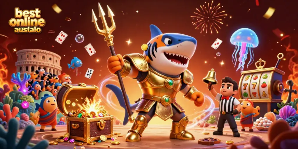 Experience thrilling wins at the best online casino Australia with a vibrant underwater scene.