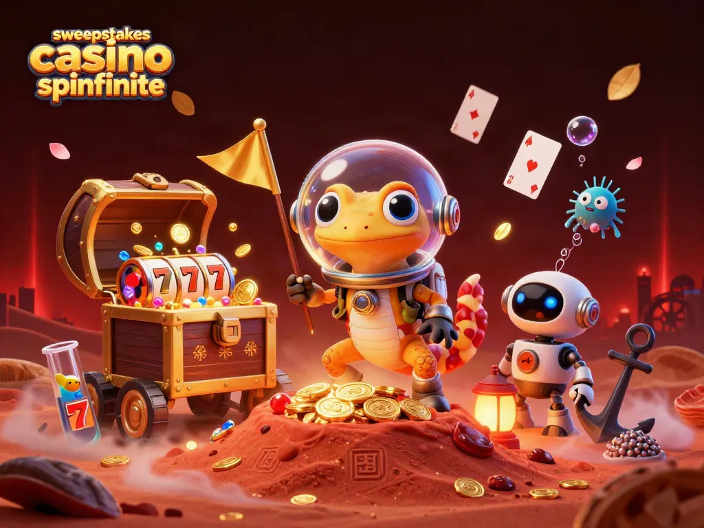 Experience the thrill of sweepstakes casino bonus spinfinite with dynamic gaming elements and a vibrant Martian theme.