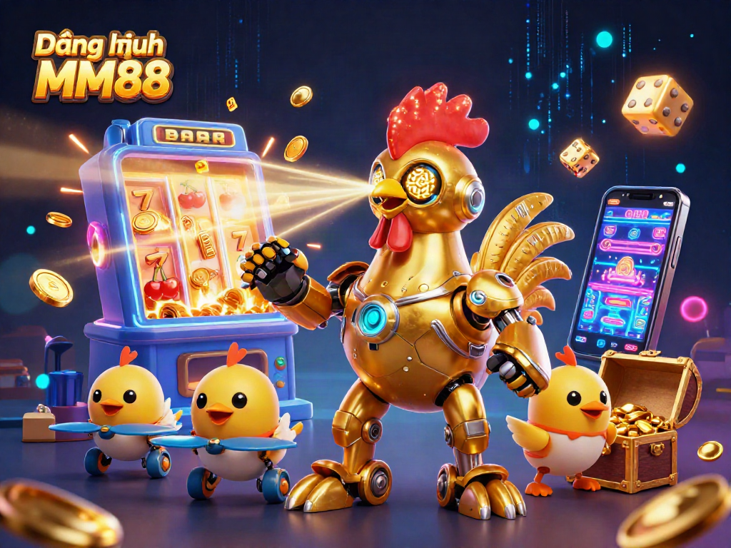 Experience the excitement of Đăng nhập MM88 with vibrant casino elements and dynamic characters.