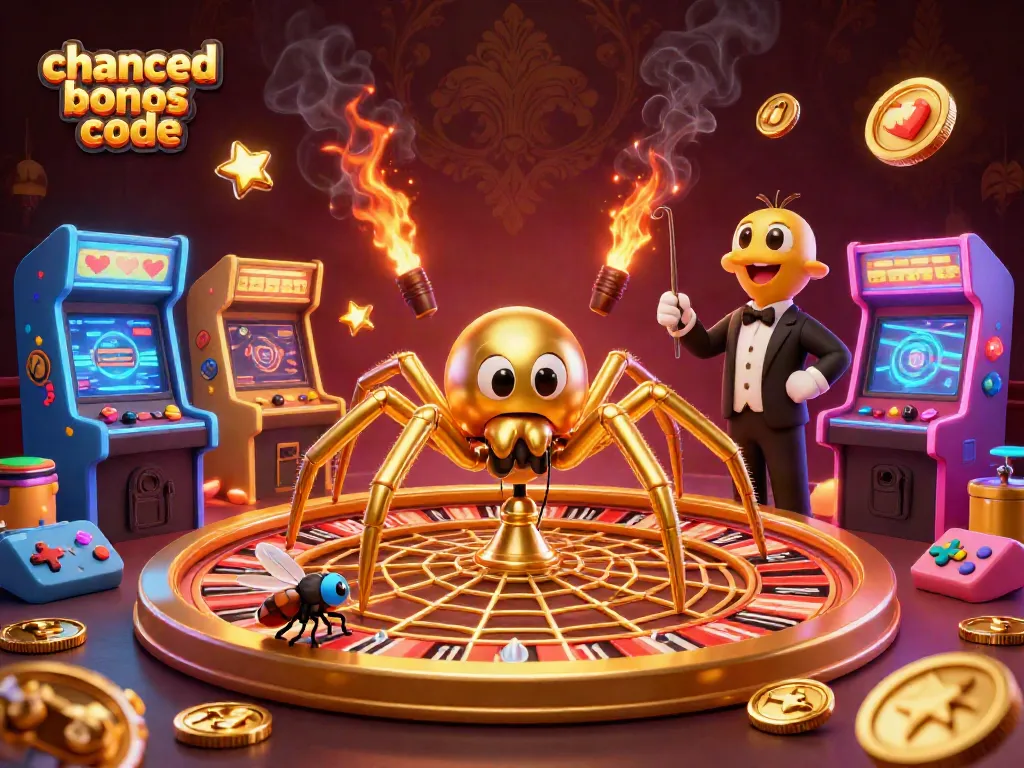 Engage with Chanced bonus code and enjoy vibrant casino action in a colorful 3D gaming scene.