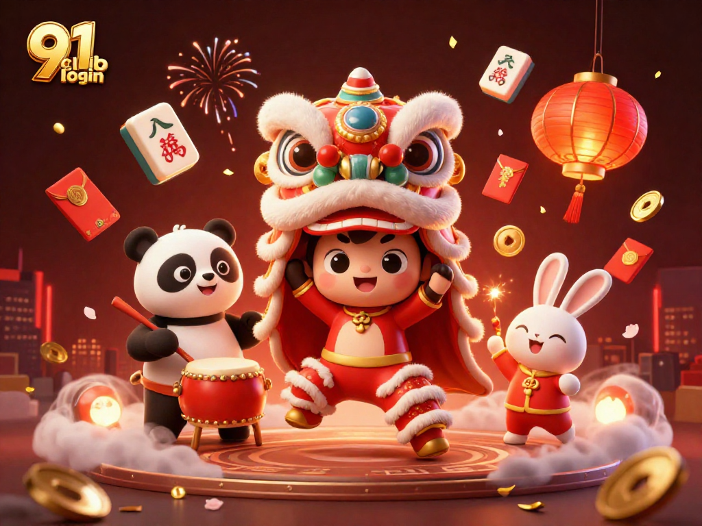 Engage in thrilling gameplay with 91 club login and a vibrant casino illustration featuring festive characters and gaming elements.