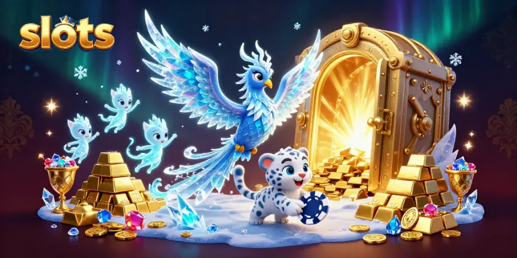 Experience exciting slots action with a vibrant scene showcasing captivating gameplay and jewel-filled treasures.