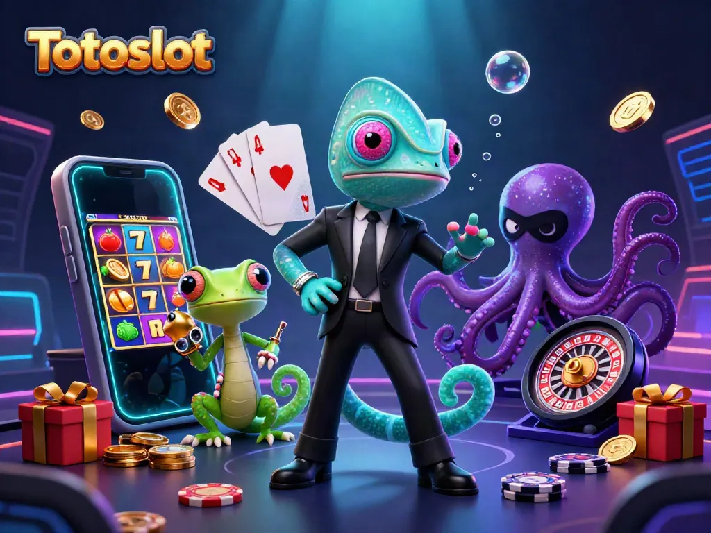 Kembangkan strategi menang dengan Totoslot, chameleon agen rahasia, dan karakter perjudian seru.