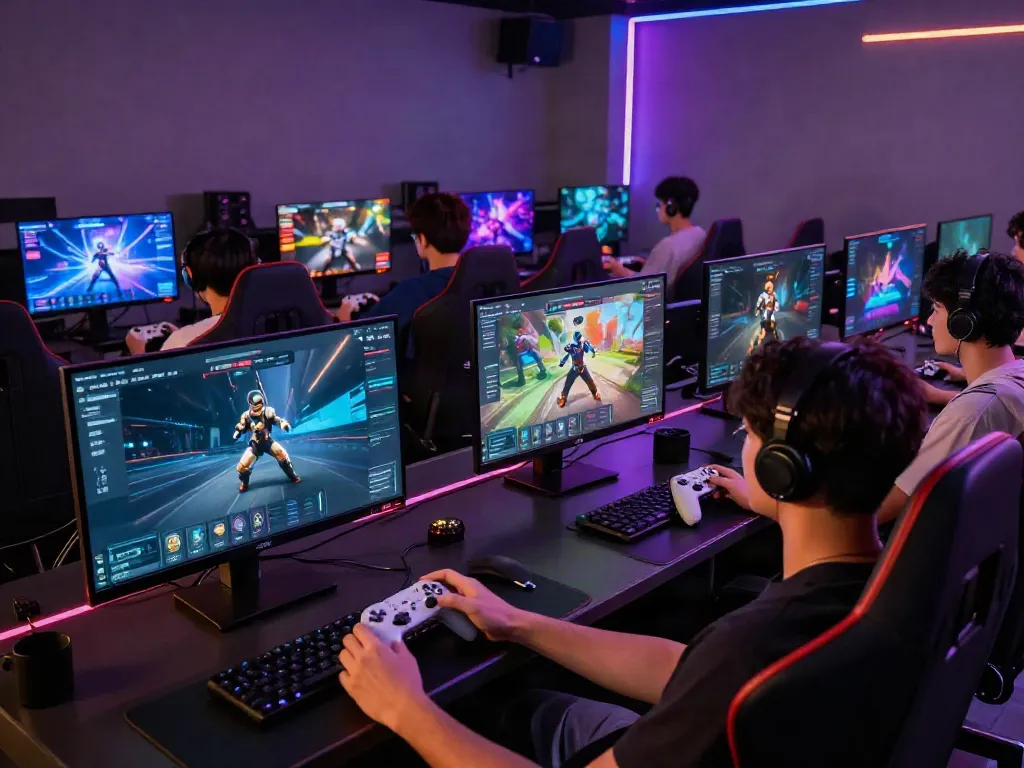 Players enjoying immersive experiences at batman138 gaming platform with high-tech setups.