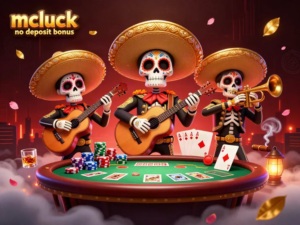 Experience the mcluck no deposit bonus with vibrant mariachi characters and exciting casino elements