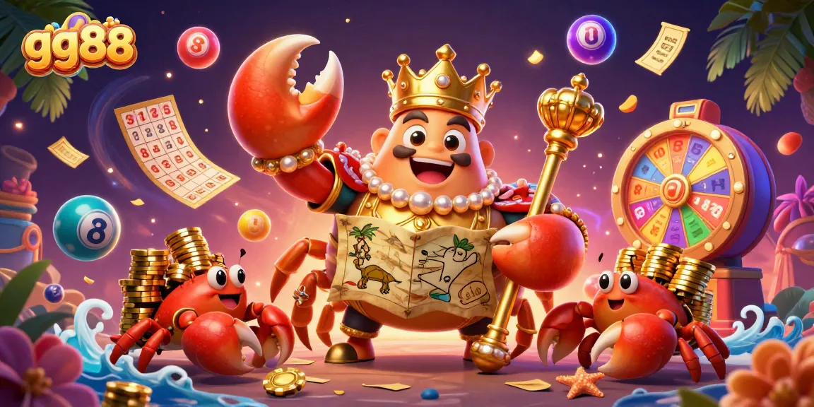 Experience the vibrant and exciting world of gg88 casino games with a magical golden crab emperor.