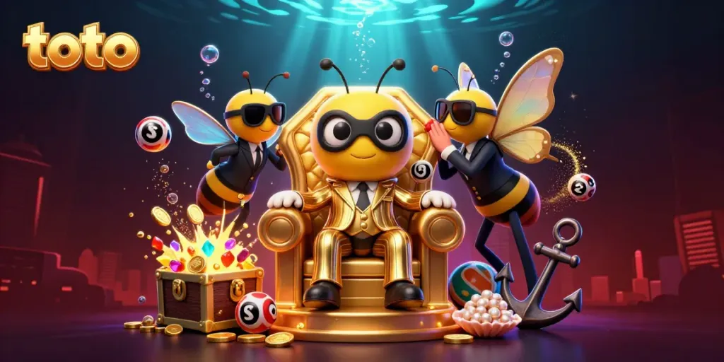 Engaging lottery scene with toto-themed characters and vibrant game elements.
