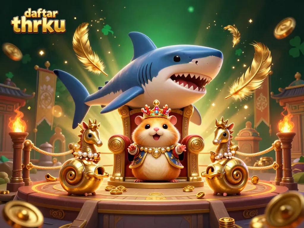 Engage in thrilling gameplay at daftar thrku with a vibrant casino scene featuring a hamster king.