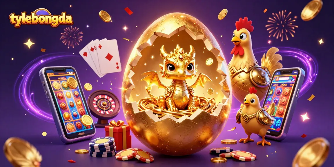 Experience the thrill of tylebongda as a golden baby dragon guards a nest of poker chips.